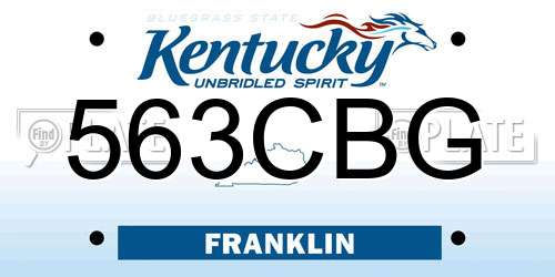 563CBG Kentucky License Plate