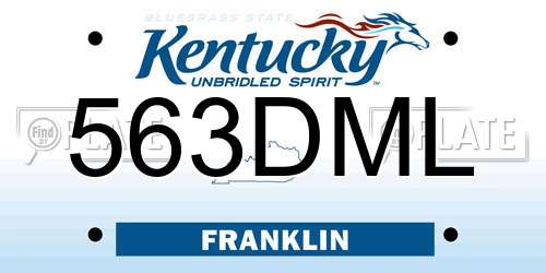 563DML Kentucky License Plate