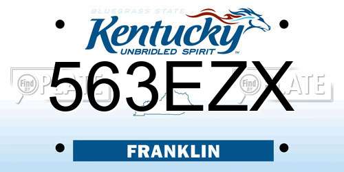 563EZX Kentucky License Plate