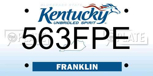 563FPE Kentucky License Plate