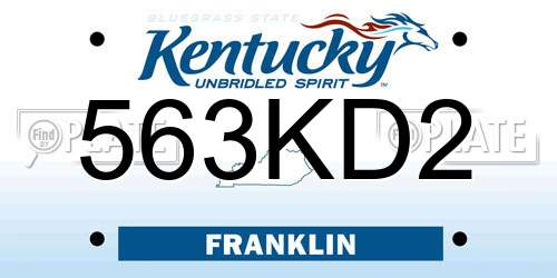 563KD2 Kentucky License Plate