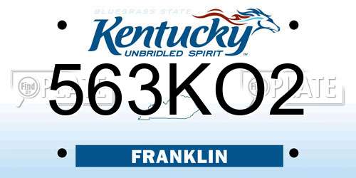 563KO2 Kentucky License Plate