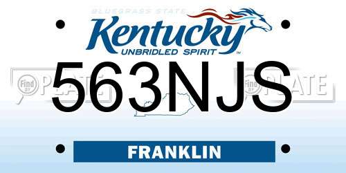 563NJS Kentucky License Plate