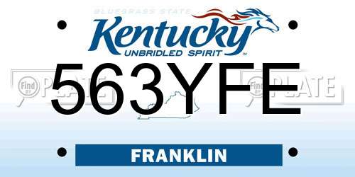 563YFE Kentucky License Plate