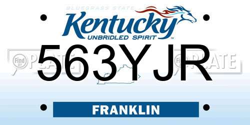 563YJR Kentucky License Plate