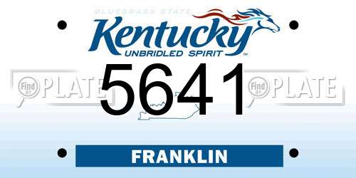 5641 Kentucky License Plate