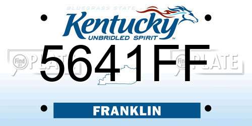 5641FF Kentucky License Plate