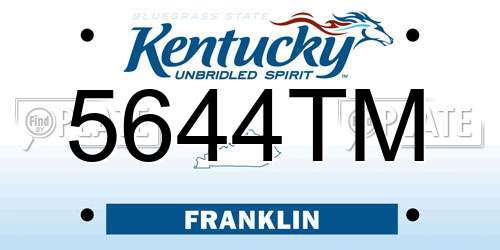 5644TM Kentucky License Plate