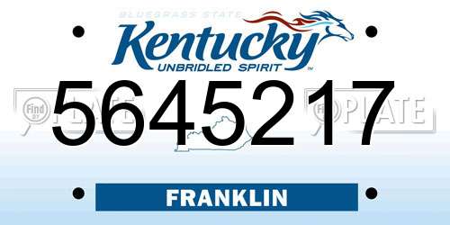 5645217 Kentucky License Plate