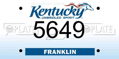 5649 Kentucky License Plate