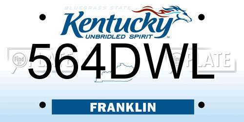 564DWL Kentucky License Plate