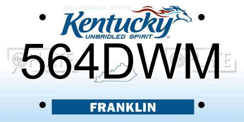 564DWM Kentucky License Plate