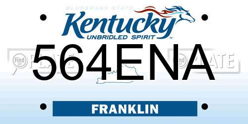 564ENA Kentucky License Plate