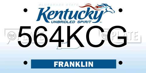 564KCG Kentucky License Plate