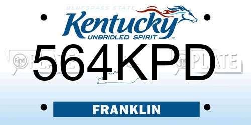 564KPD Kentucky License Plate