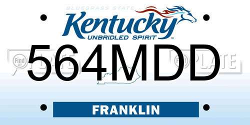 564MDD Kentucky License Plate