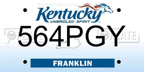 564PGY Kentucky License Plate