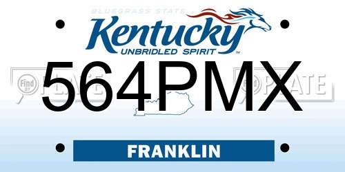 564PMX Kentucky License Plate