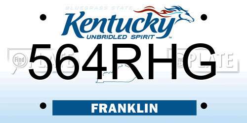 564RHG Kentucky License Plate