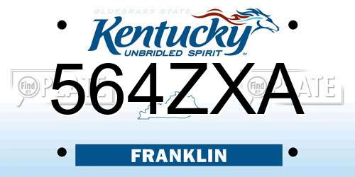 564ZXA Kentucky License Plate