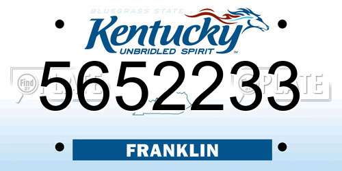 5652233 Kentucky License Plate