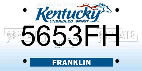 5653FH Kentucky License Plate