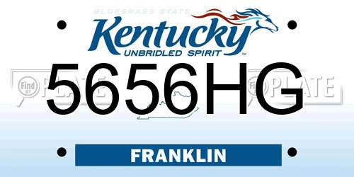 5656HG Kentucky License Plate