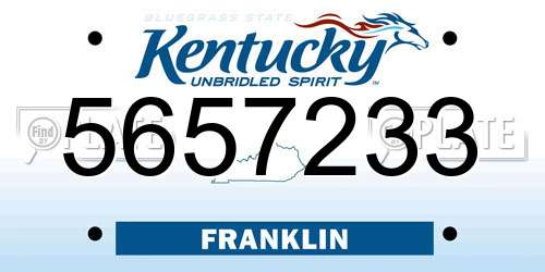 5657233 Kentucky License Plate