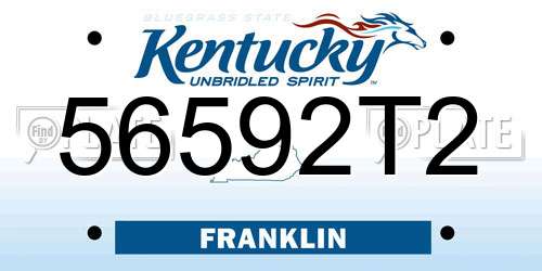 56592T2 Kentucky License Plate