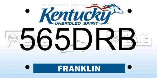 565DRB Kentucky License Plate