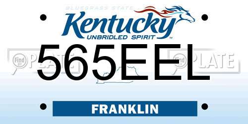 565EEL Kentucky License Plate