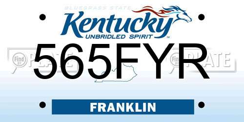 565FYR Kentucky License Plate