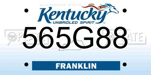 565G88 Kentucky License Plate