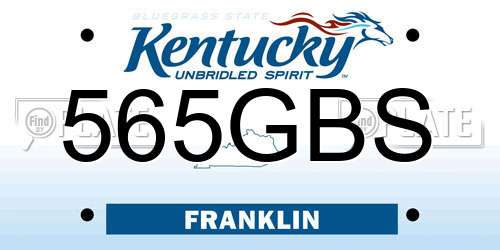 565GBS Kentucky License Plate