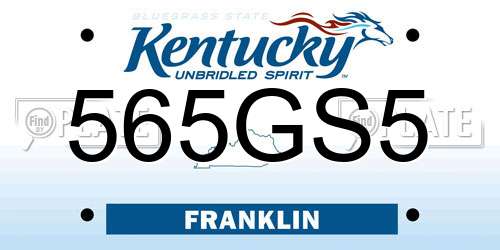 565GS5 Kentucky License Plate