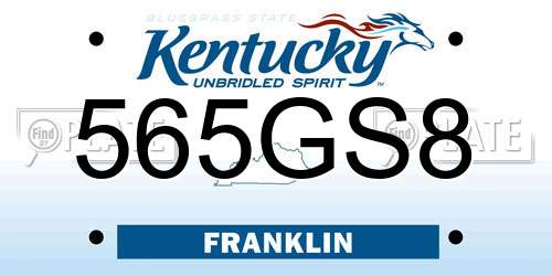 565GS8 Kentucky License Plate