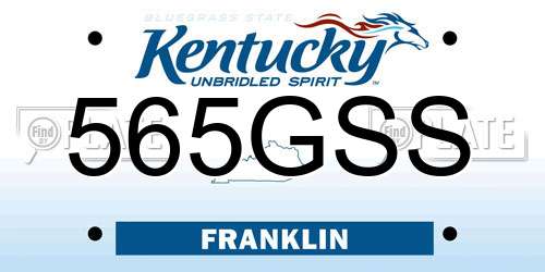 565GSS Kentucky License Plate