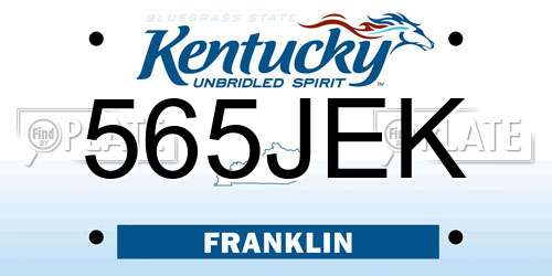 565JEK Kentucky License Plate