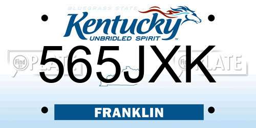 565JXK Kentucky License Plate