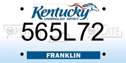 565L72 Kentucky License Plate