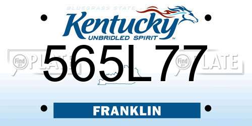 565L77 Kentucky License Plate