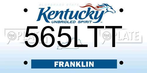 565LTT Kentucky License Plate