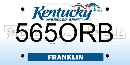 565ORB Kentucky License Plate