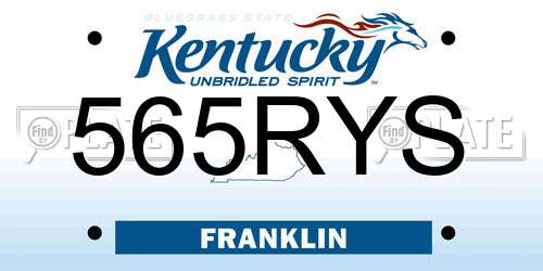 565RYS Kentucky License Plate