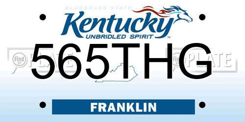 565THG Kentucky License Plate