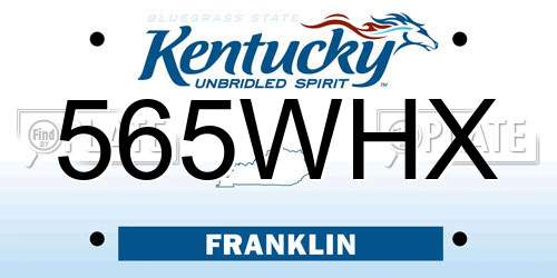 565WHX Kentucky License Plate