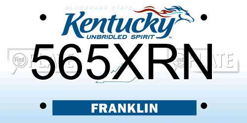 565XRN Kentucky License Plate