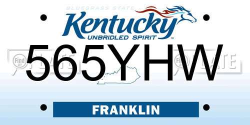 565YHW Kentucky License Plate