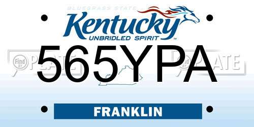 565YPA Kentucky License Plate
