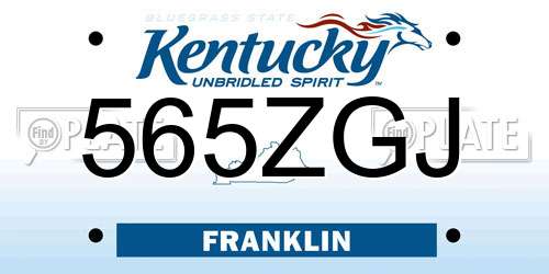 565ZGJ Kentucky License Plate